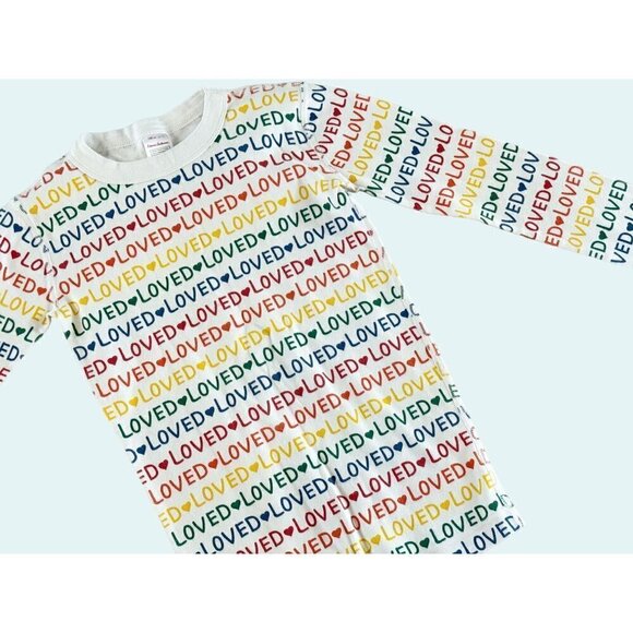 HANNA ANDERSON Kids GIrls Long Sleeve Thermal LOVED Top Shirt Size 12 - Picture 2 of 7